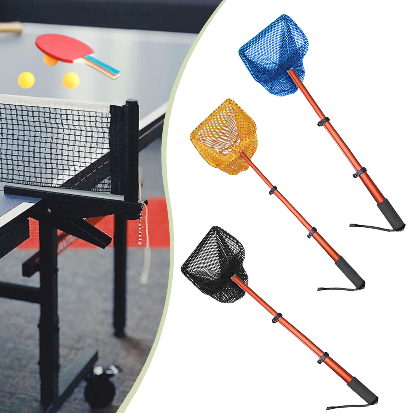 Table Tennis Pc - 손잡이가 있는 1개입 탁구공 수거망, 핑퐁볼