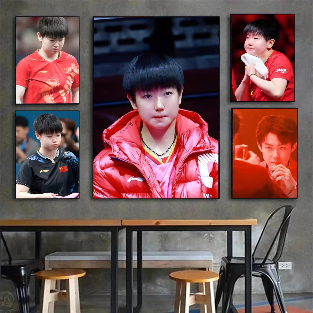 탁구 선수 Sun Yingsha 포스터 그림 벽 예술  - Table Tennis Athlete 리뷰 및 가격