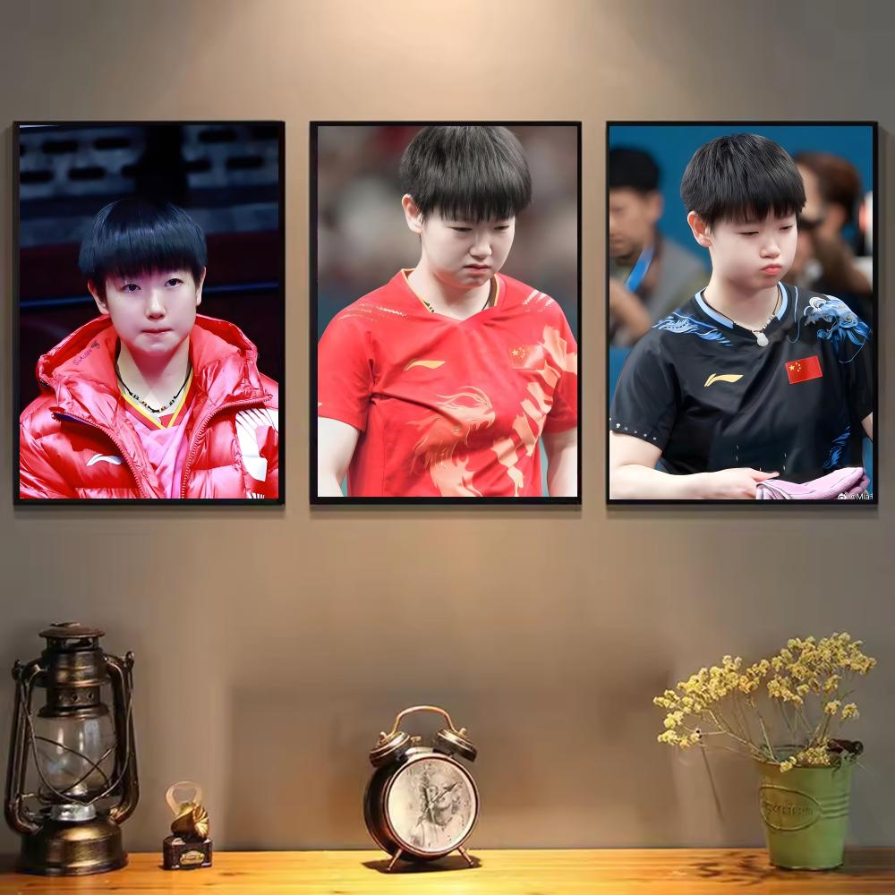 탁구 선수 Sun Yingsha 포스터 그림 벽 예술  - Table Tennis Athlete 리뷰 및 가격